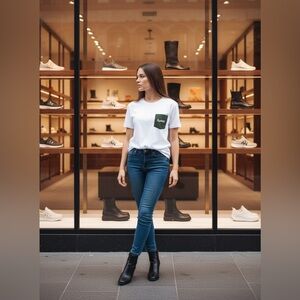 White T-Shirt with GreyPocket